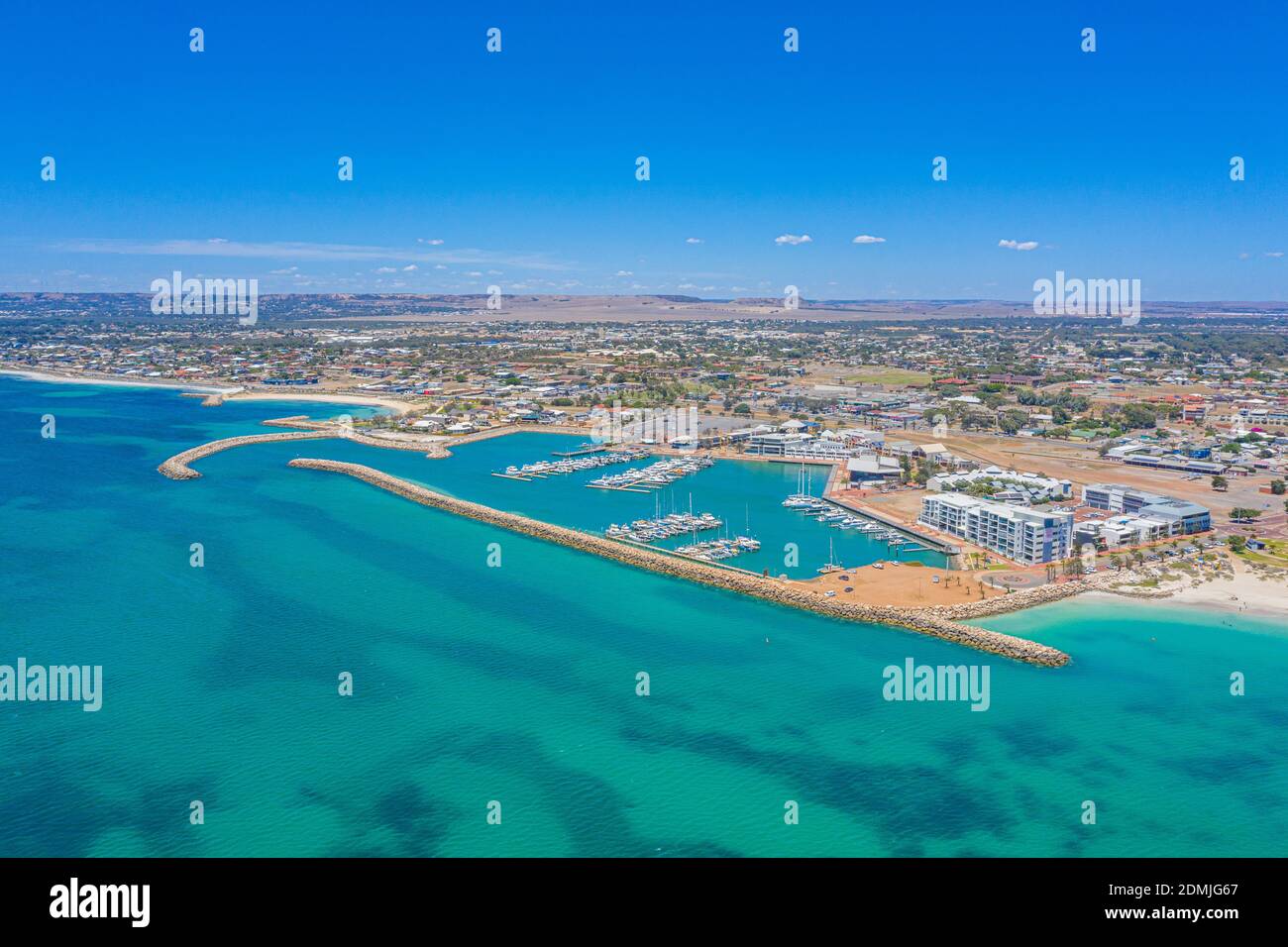 Aerial view of marina in Geraldton, Australia Stock Photo Alamy