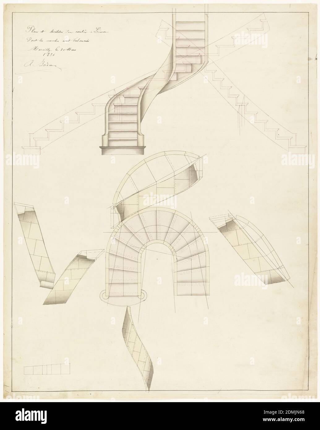Spiral Staircase Perspective Drawing