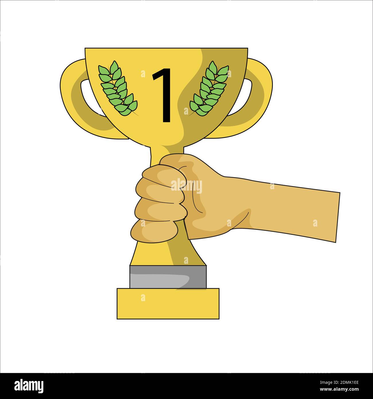 Holds the number one gold medal. Clip Art, vector, Illustration, design