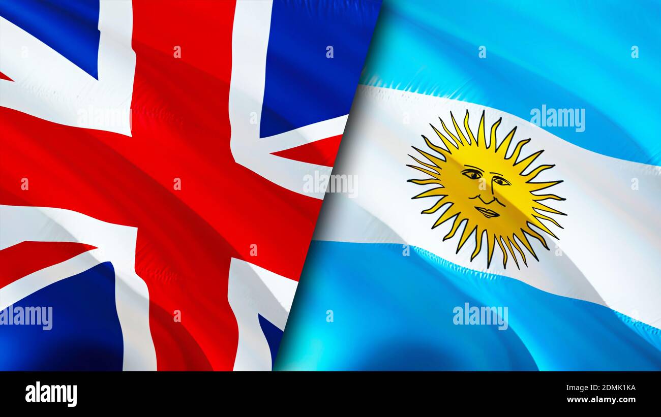 United Kingdom and Argentina flags. 3D Waving flag design. United Kingdom Argentina  flag, picture, wallpaper. United Kingdom vs Argentina image,3D ren Stock  Photo - Alamy