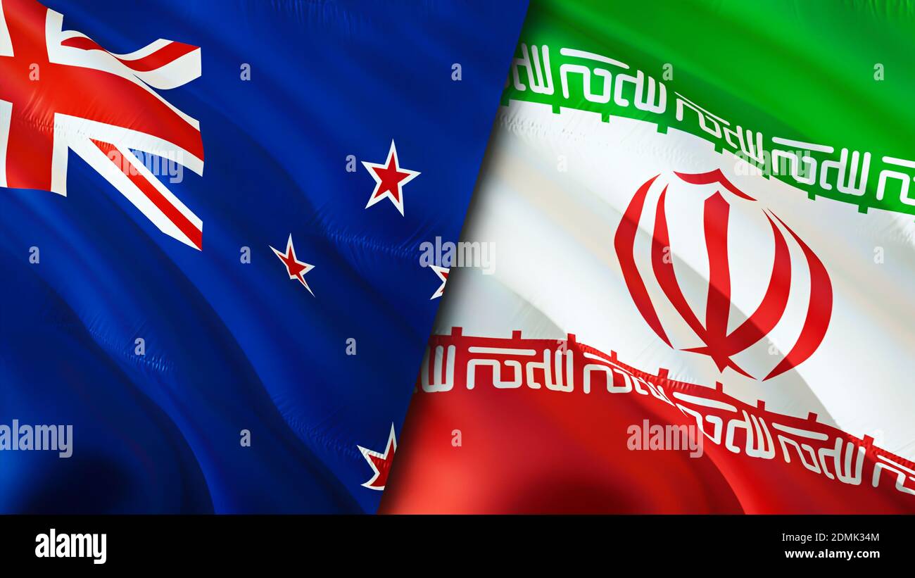 New Zealand and Iran flags. 3D Waving flag design. New Zealand Iran flag,  picture, wallpaper. New Zealand vs Iran image,3D rendering. New Zealand Iran  Stock Photo - Alamy
