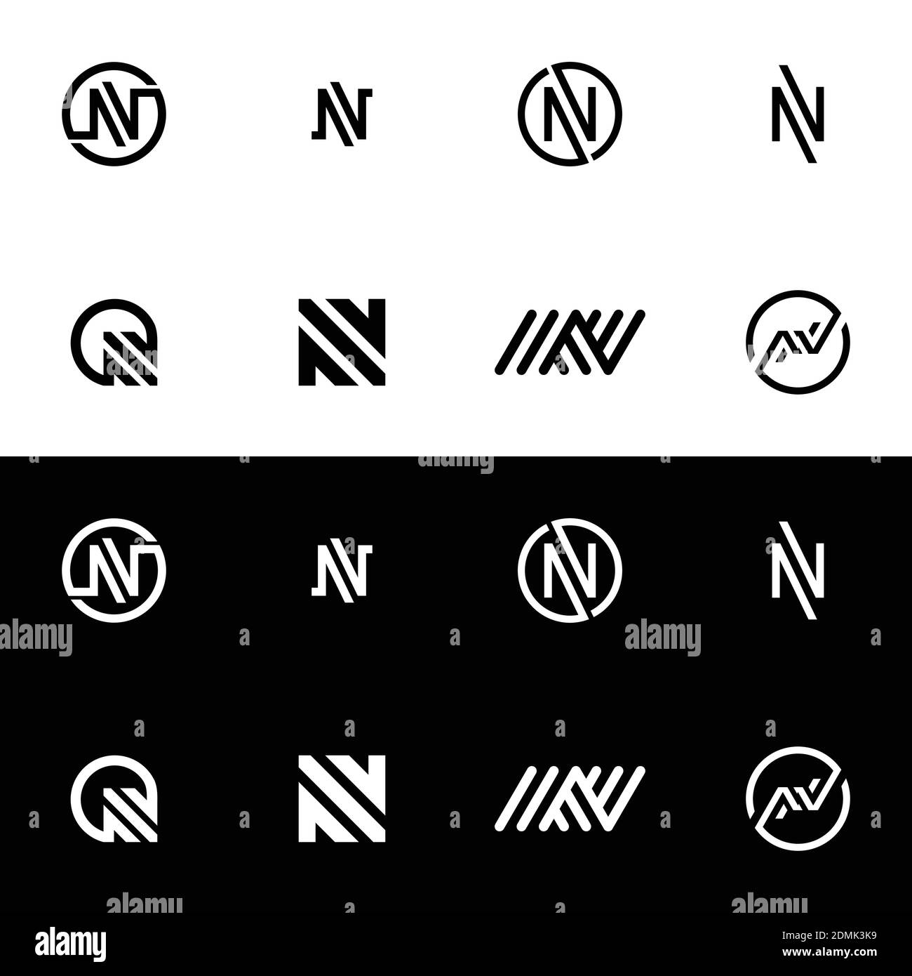 Letter N Logo Icon. Alphabet Logo Design Abstract Stock Vector