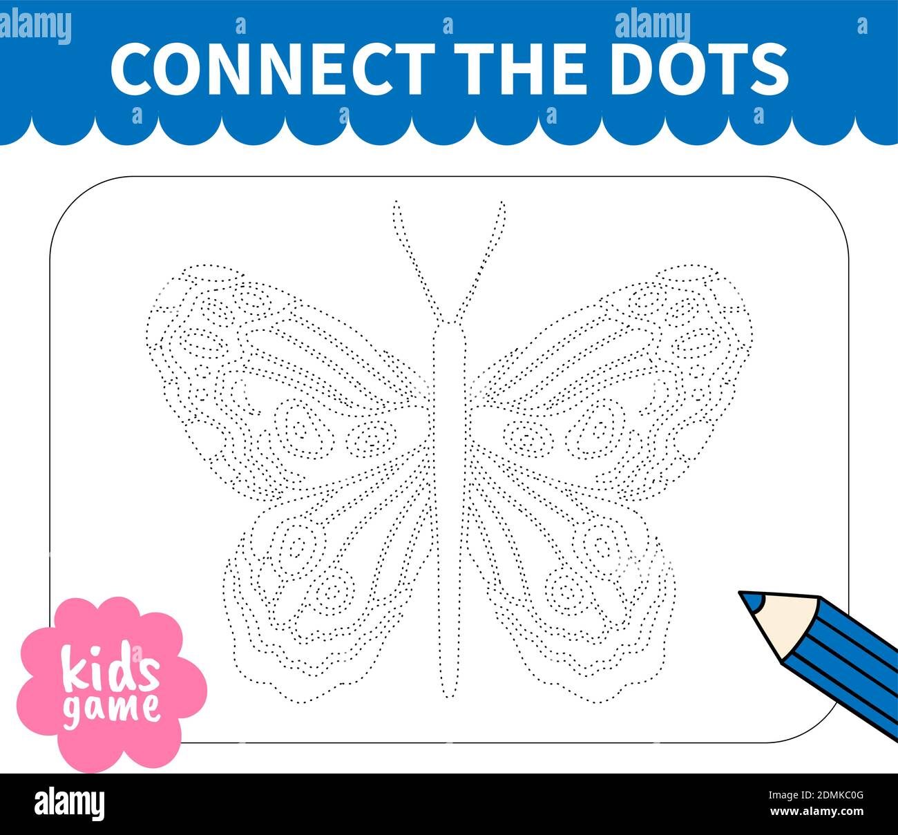 children board game connect to dotted line for preschoolers and primary school students worksheets kindergarten page for kids educational book stock vector image art alamy