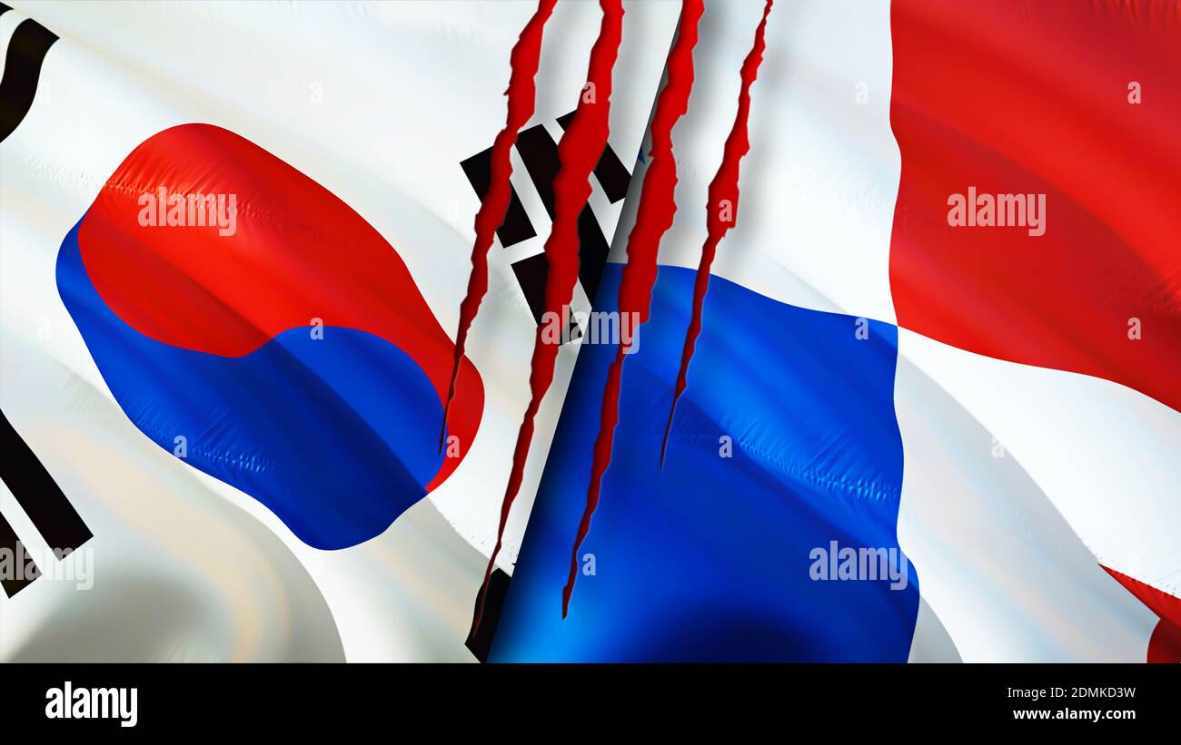 South Korea And Panama Flags With Scar Concept Waving Flag 3d Rendering South Korea And Panama Conflict Concept South Korea Panama Relations Concep Stock Photo Alamy