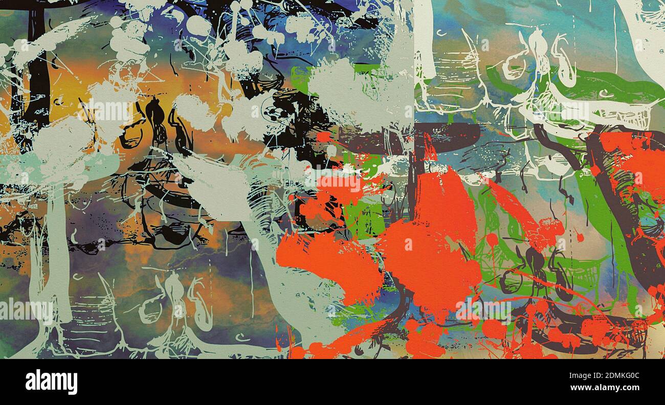 Abstract Stylization abstract psychedelic background watercolor stylization from colored ...