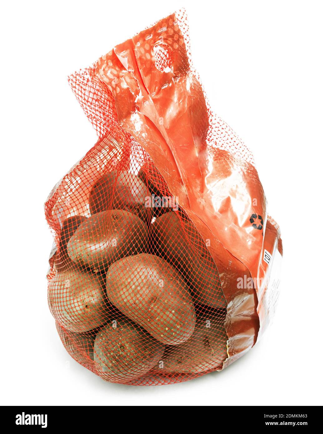 grocery pack of fresh potato, isolated Stock Photo