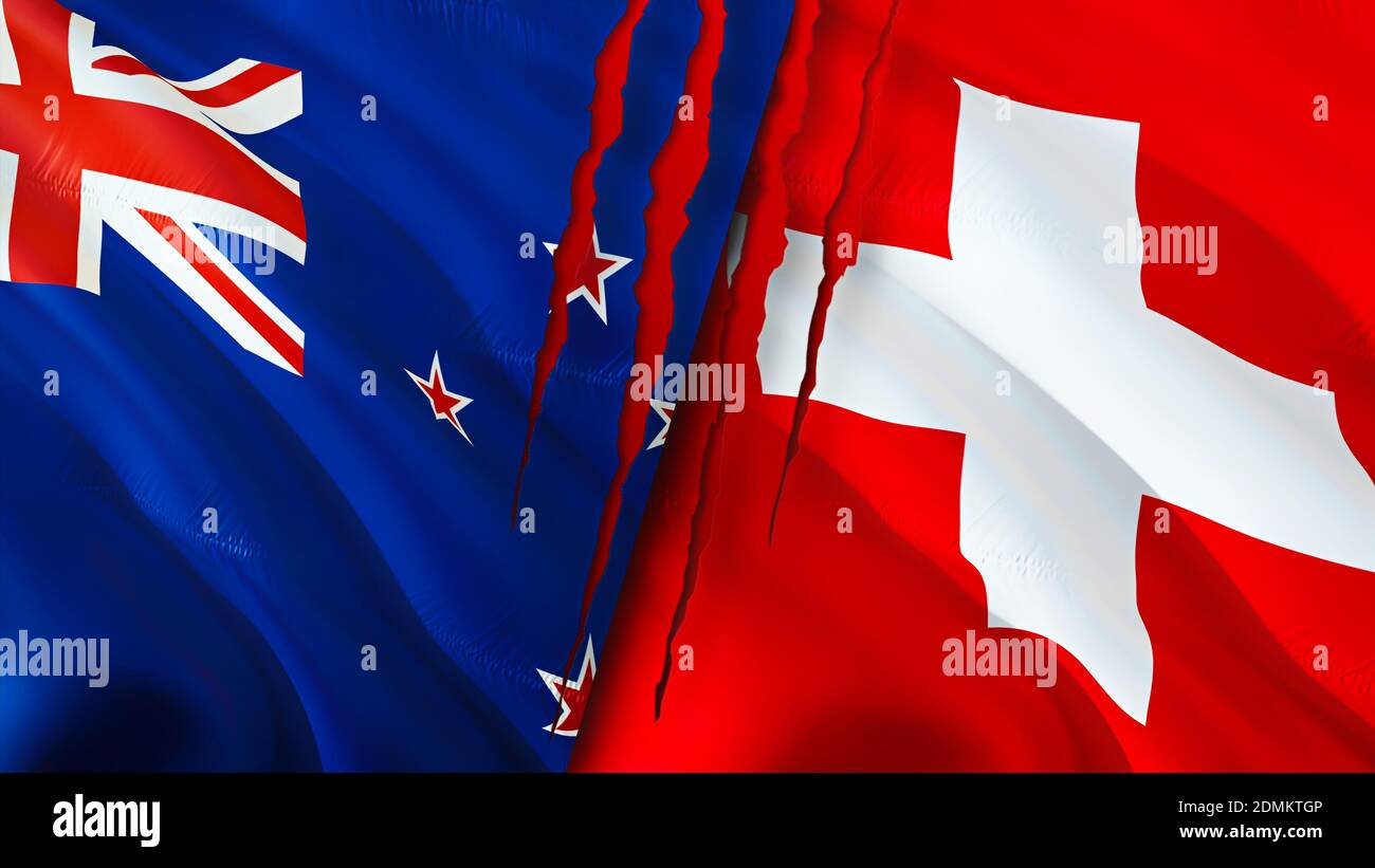 Switzerland and New Zealand flag waving in the wind against white cloudy  blue sky together. Diplomacy concept, international relations Stock Photo -  Alamy