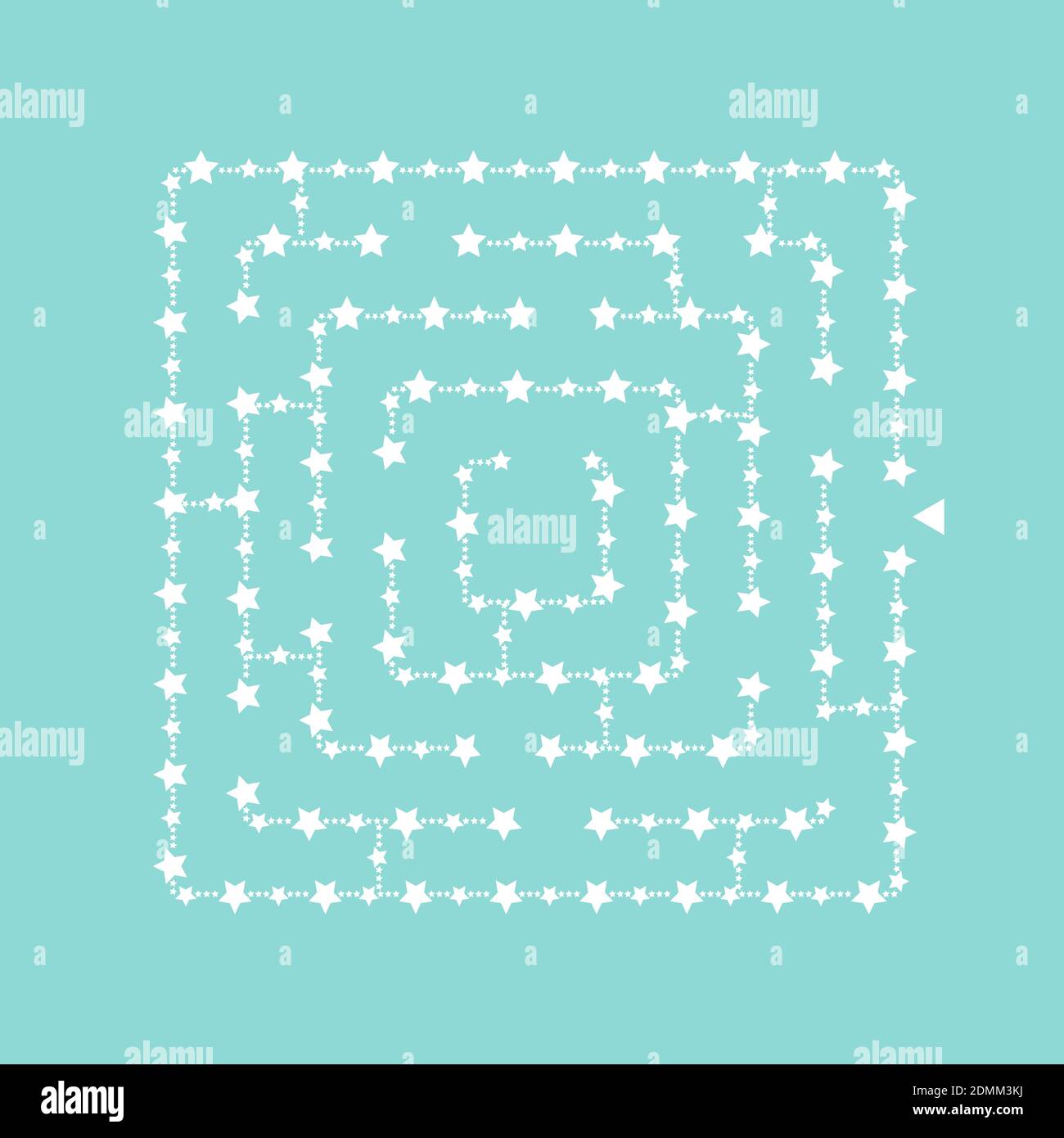 Simple square maze - starry sky. Game for kids. Puzzle for children. One entrance, one exit ...