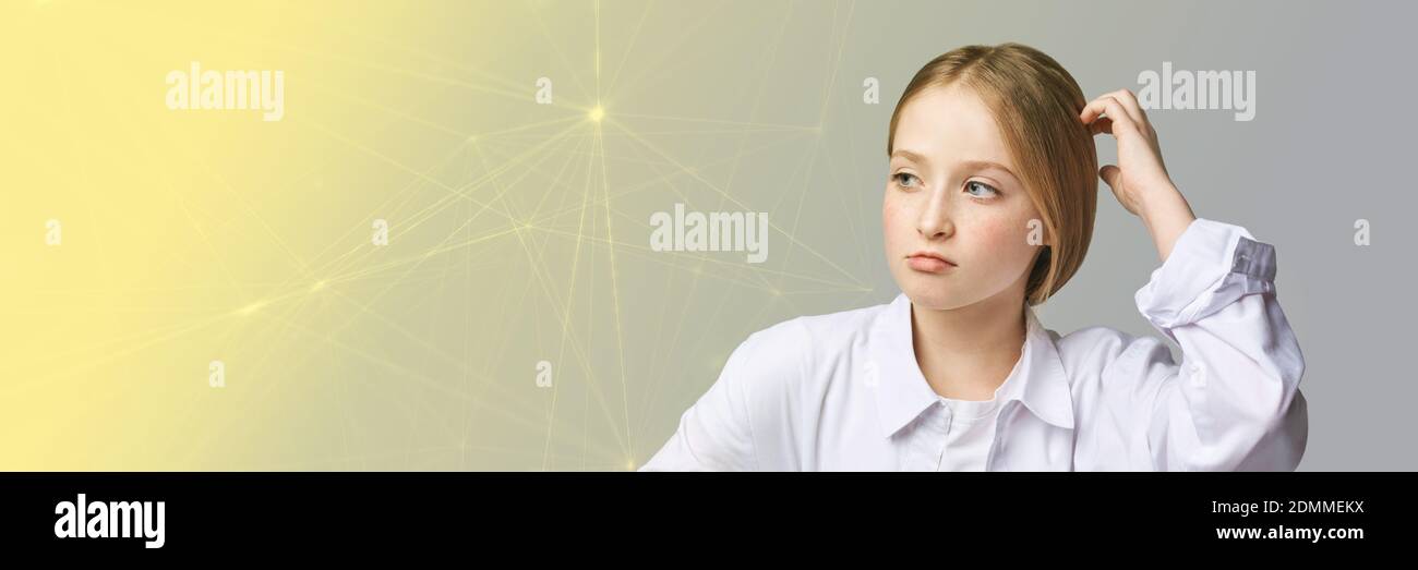 Pretty young girl portrait at studio Stock Photo - Alamy