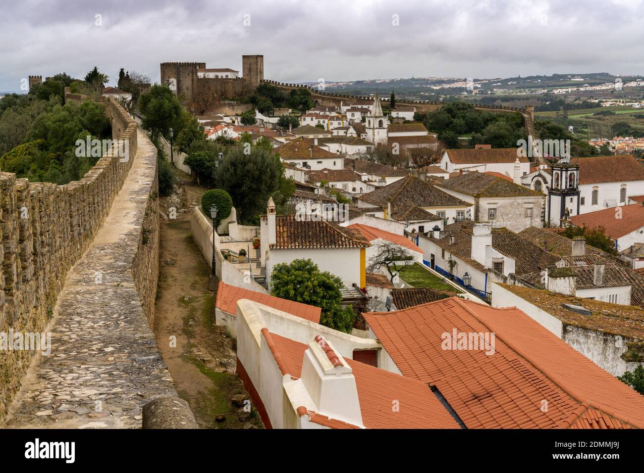 Obidos, Portugal - 13 December 2020: view of the picturesque village of Obidos in central Portugal Stock Photo