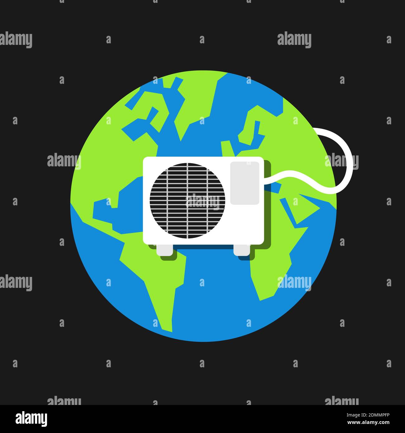 Planet Earth with air-conditioner / air conditioner system - positive  solution fo global warming and climate change. Vector illustration Stock  Photo - Alamy