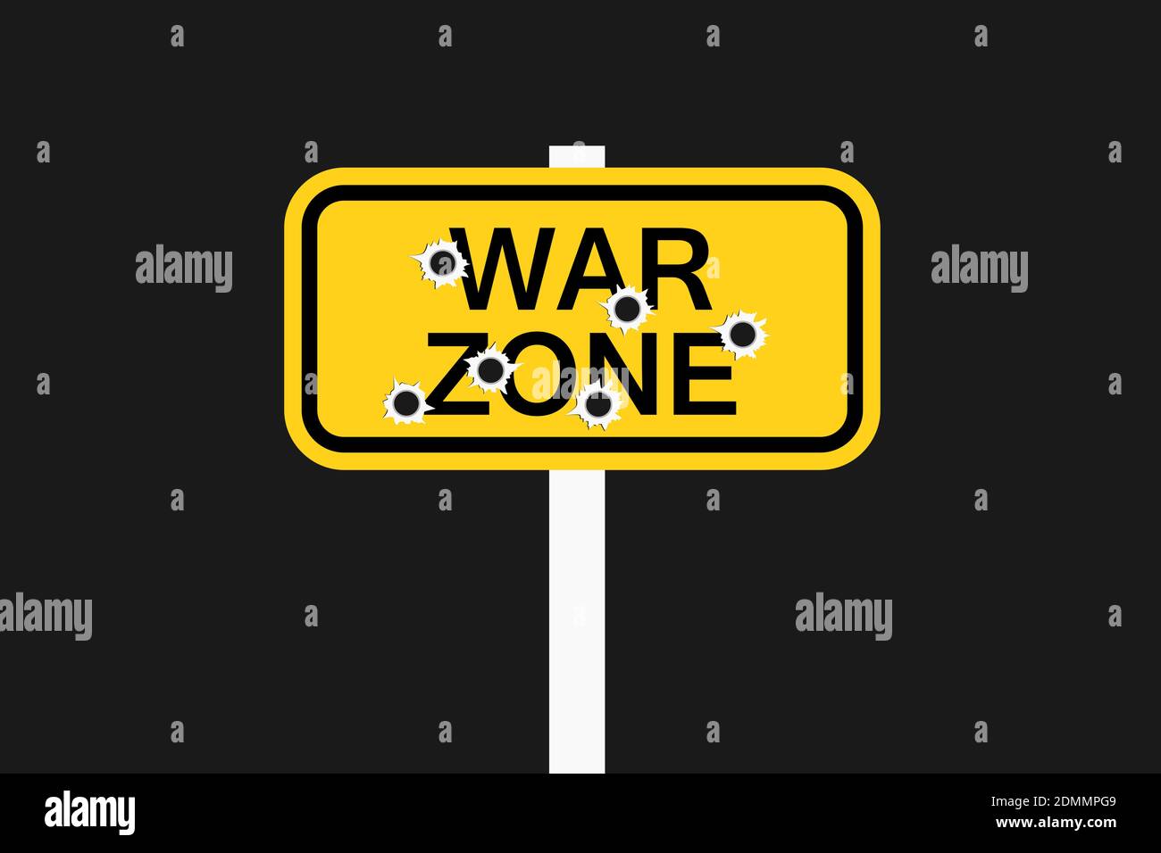 War zone dangerous area of military armed conflict. Danger of being