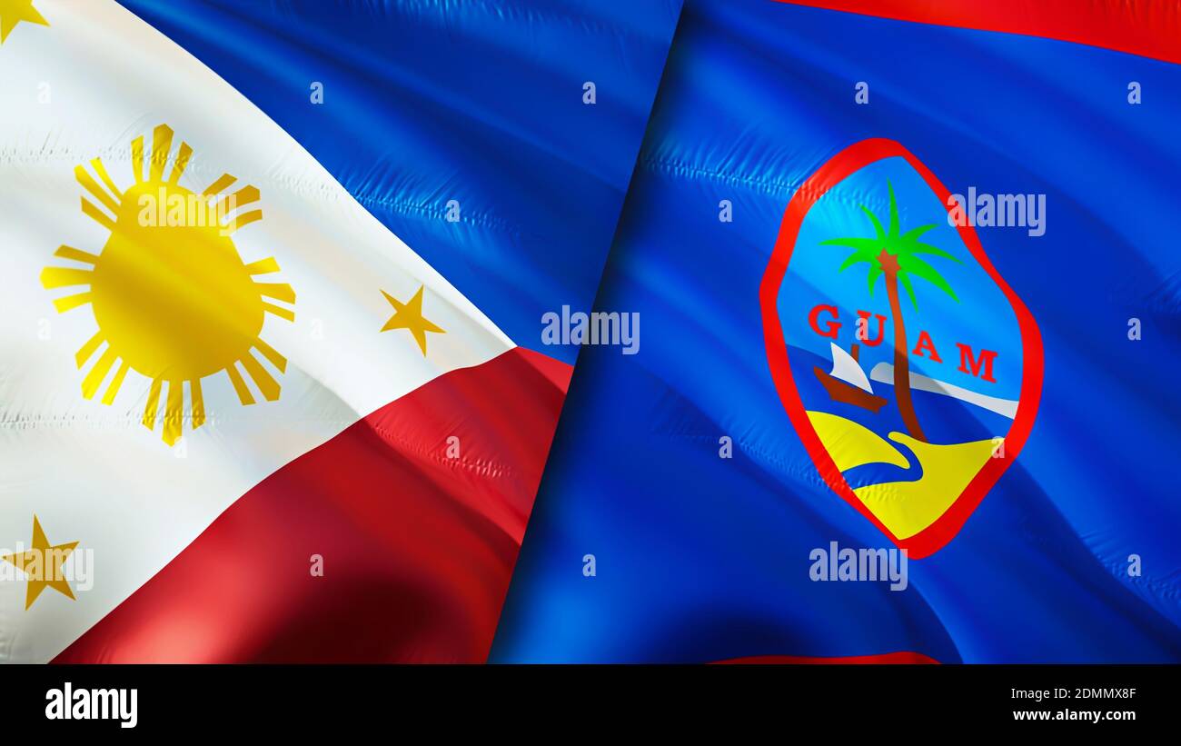 philippines-and-guam-flags-3d-waving-flag-design-philippines-guam