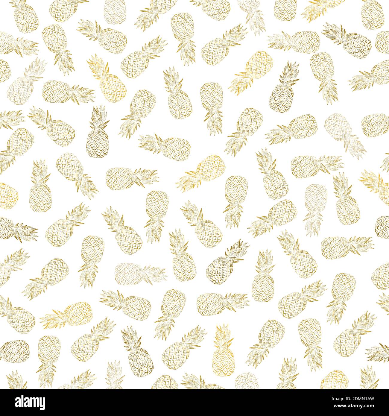 Background With Fresh Exotic Fruits Gold Pineapple Hand Drawn Icons Colorful Wallpaper Vector Seamless Pattern Decorative Illustration Stock Vector Image Art Alamy