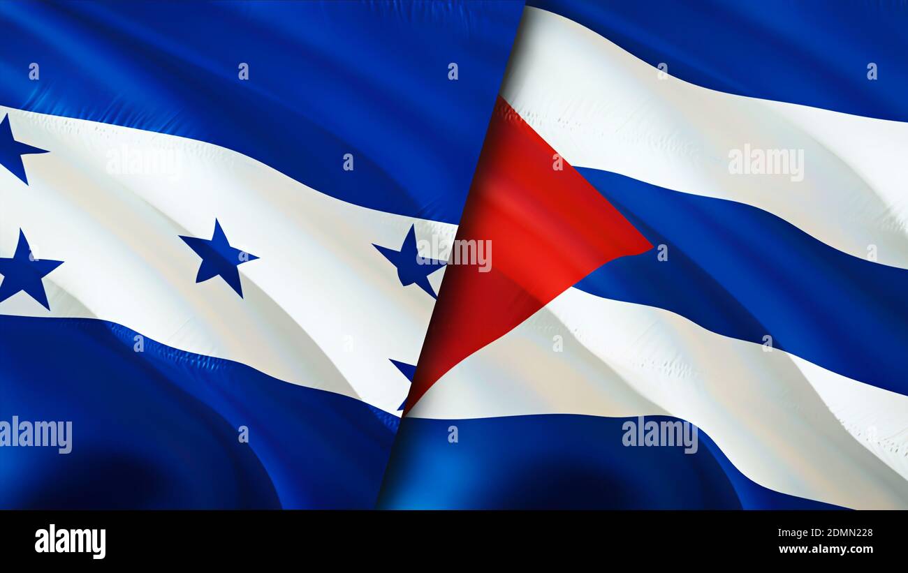 Honduras and Cuba flags. 3D Waving flag design. Honduras Cuba flag,  picture, wallpaper. Honduras vs Cuba image,3D rendering. Honduras Cuba  relations a Stock Photo - Alamy