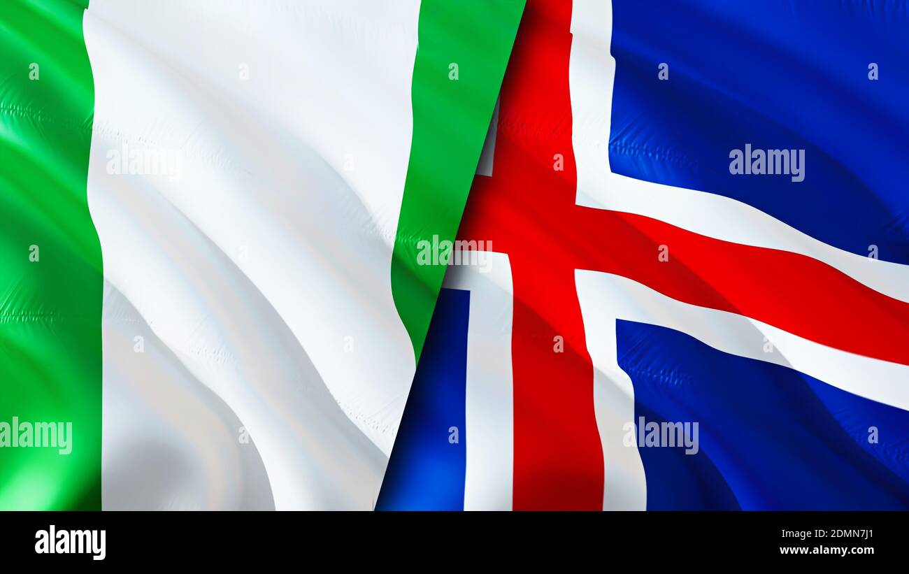 Nigeria And Iceland Flags 3d Waving Flag Design Nigeria Iceland Flag Picture Wallpaper Nigeria Vs Iceland Image 3d Rendering Nigeria Iceland Rel Stock Photo Alamy