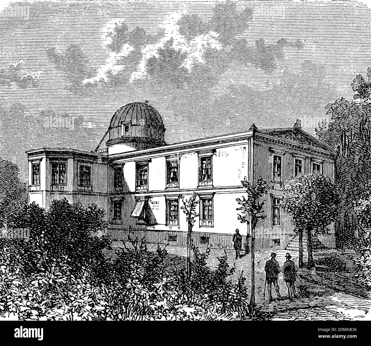 Berlin Observatory, Germany, in 1880  /  Die Sternwarte in Berlin, Deutschland, im Jahre 1880, Historisch, historical, digital improved reproduction of an original from the 19th century / digitale Reproduktion einer Originalvorlage aus dem 19. Jahrhundert, Stock Photo