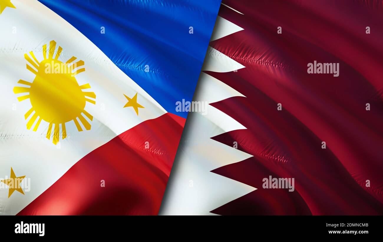 Philippines And Qatar Flags 3d Waving Flag Design Philippines Qatar Flag Picture Wallpaper Philippines Vs Qatar Image 3d Rendering Philippines Q Stock Photo Alamy
