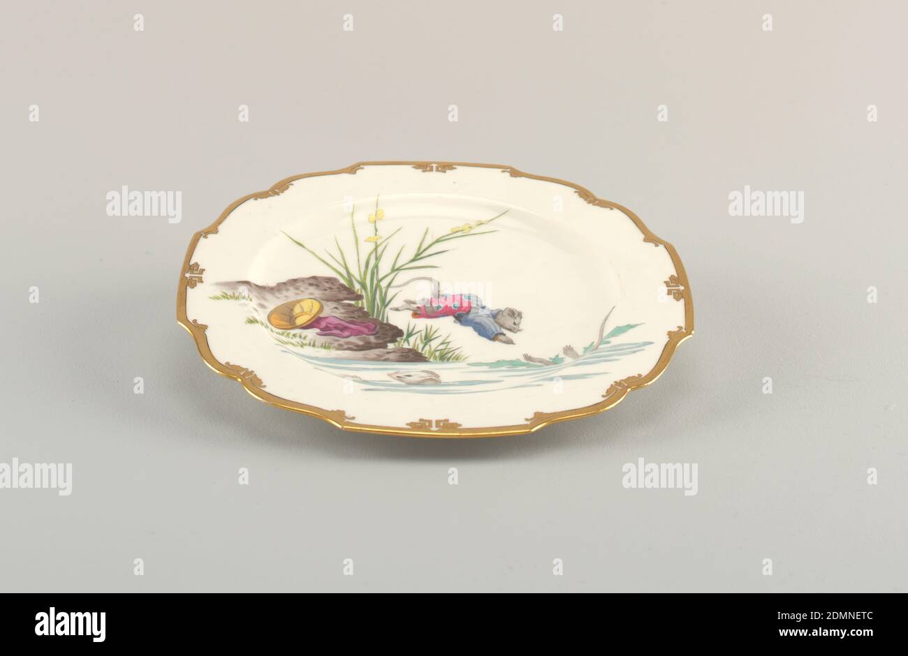 Plate, Pillivuyt & Cie, French, established ca. 1818, Porcelain, enamel decoration, Paris, France, ca. 1880, ceramics, Decorative Arts, Plate Stock Photo