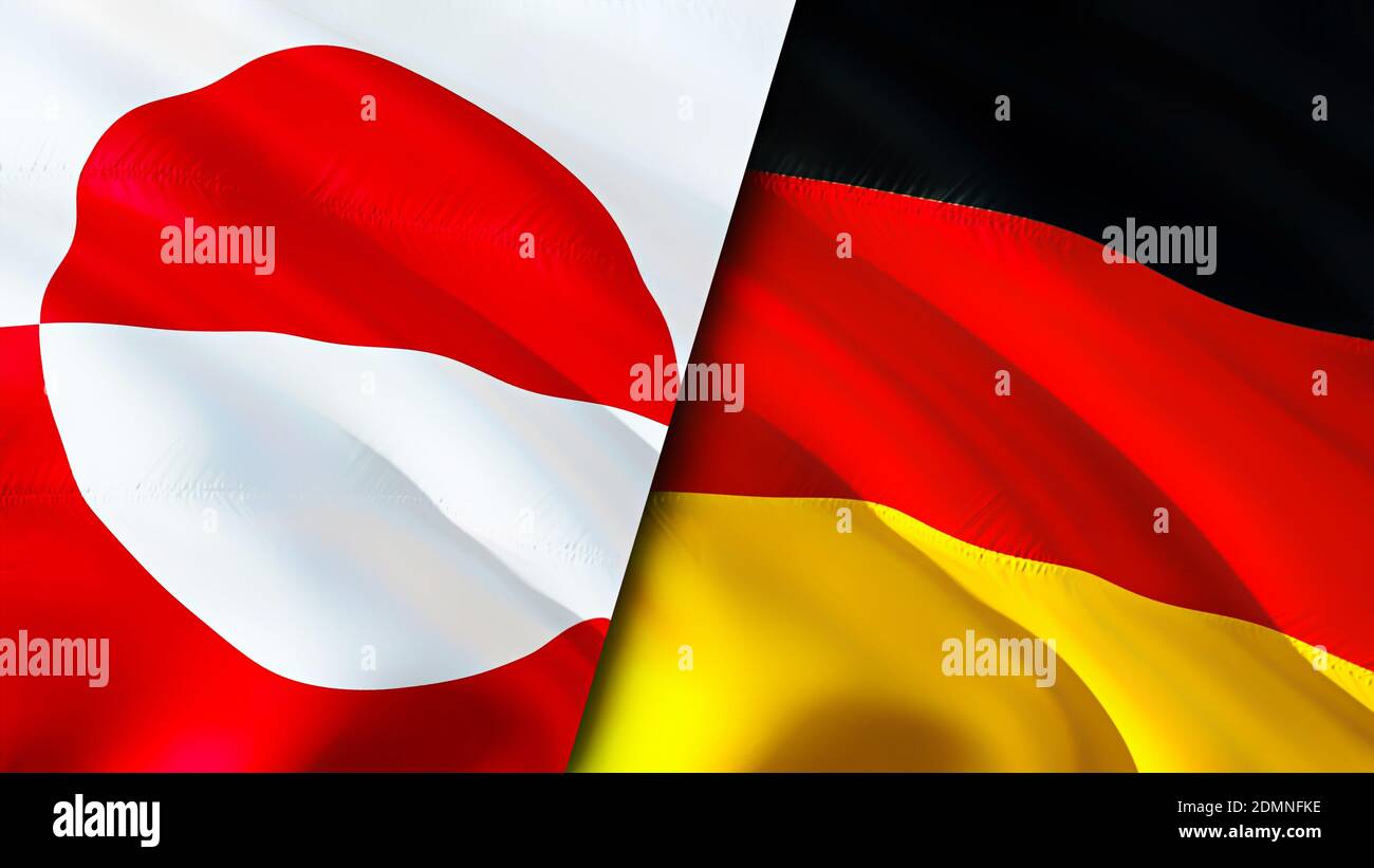 Greenland and Germany flags. 3D Waving flag design. Greenland Germany ...