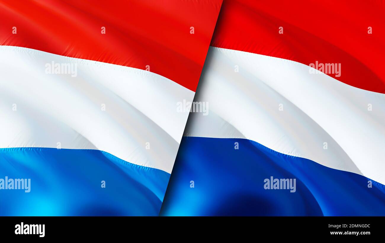Netherlands and Luxembourg flags. 3D Waving flag design. Netherlands  Luxembourg flag, picture, wallpaper. Netherlands vs Luxembourg image,3D  rendering Stock Photo - Alamy