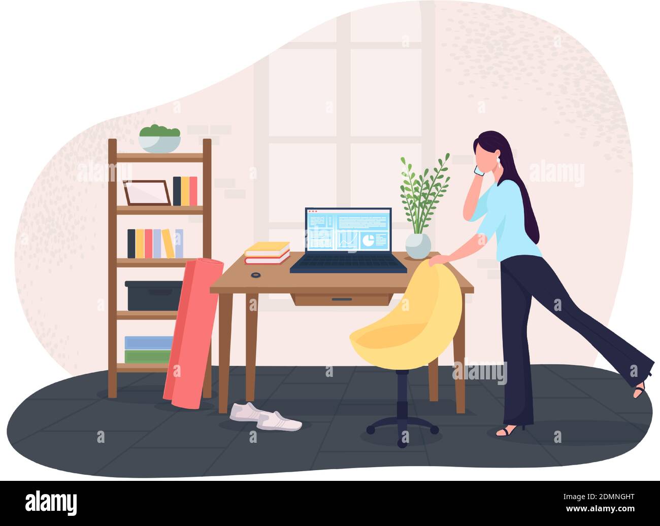 Work break for workout 2D vector web banner, poster Stock Vector