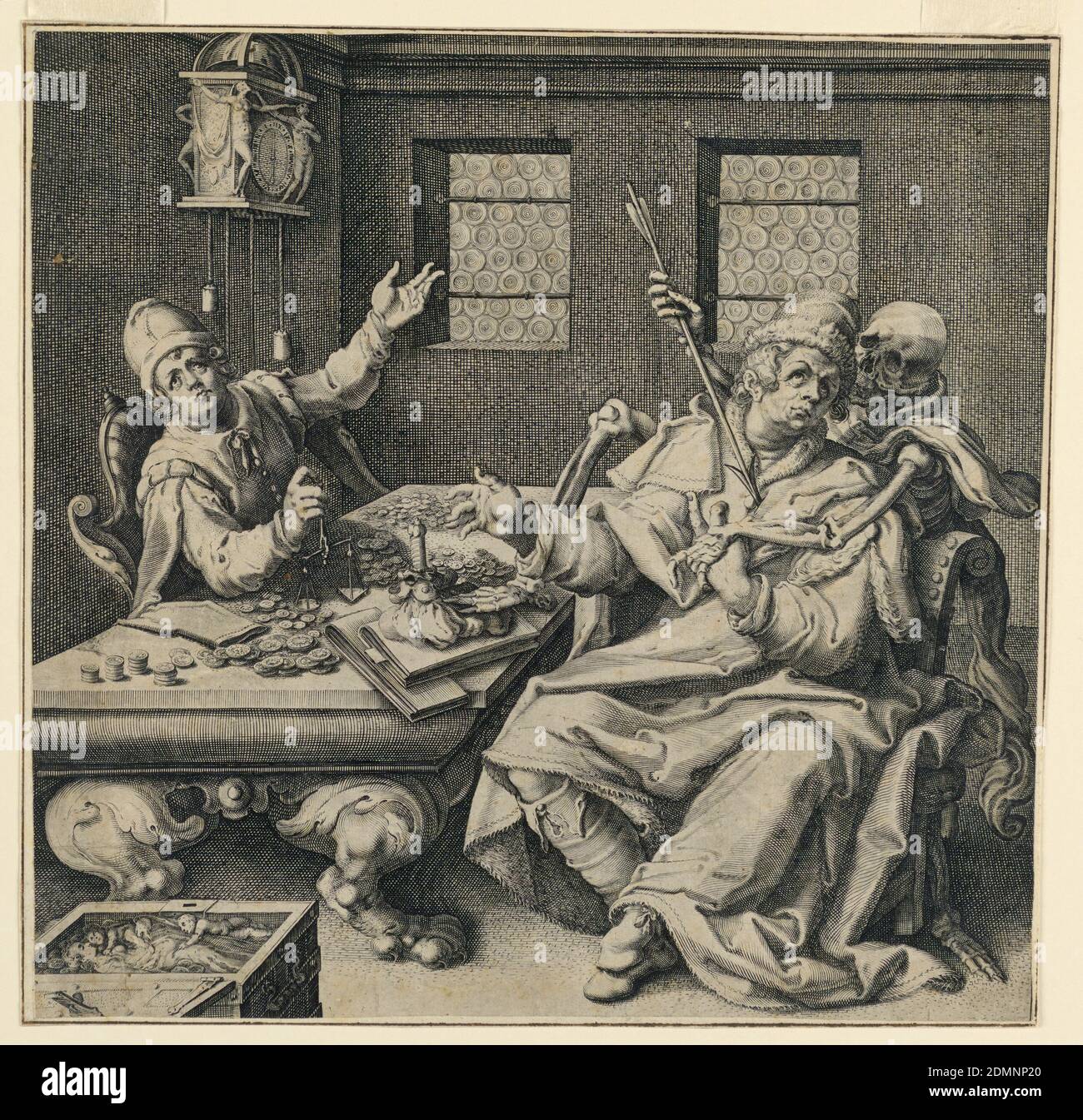 Famous Miser The Misers, Engraving with black ink on white paper, Horizontal ...