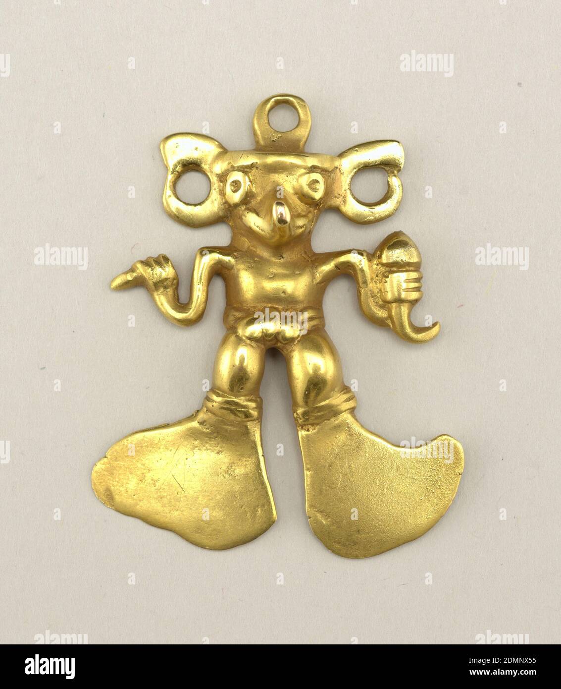 Ornament, Gold, Pre-Columbian pendant., Cocle, Panama, possibly 5th century, jewelry, Decorative Arts, Ornament Stock Photo
