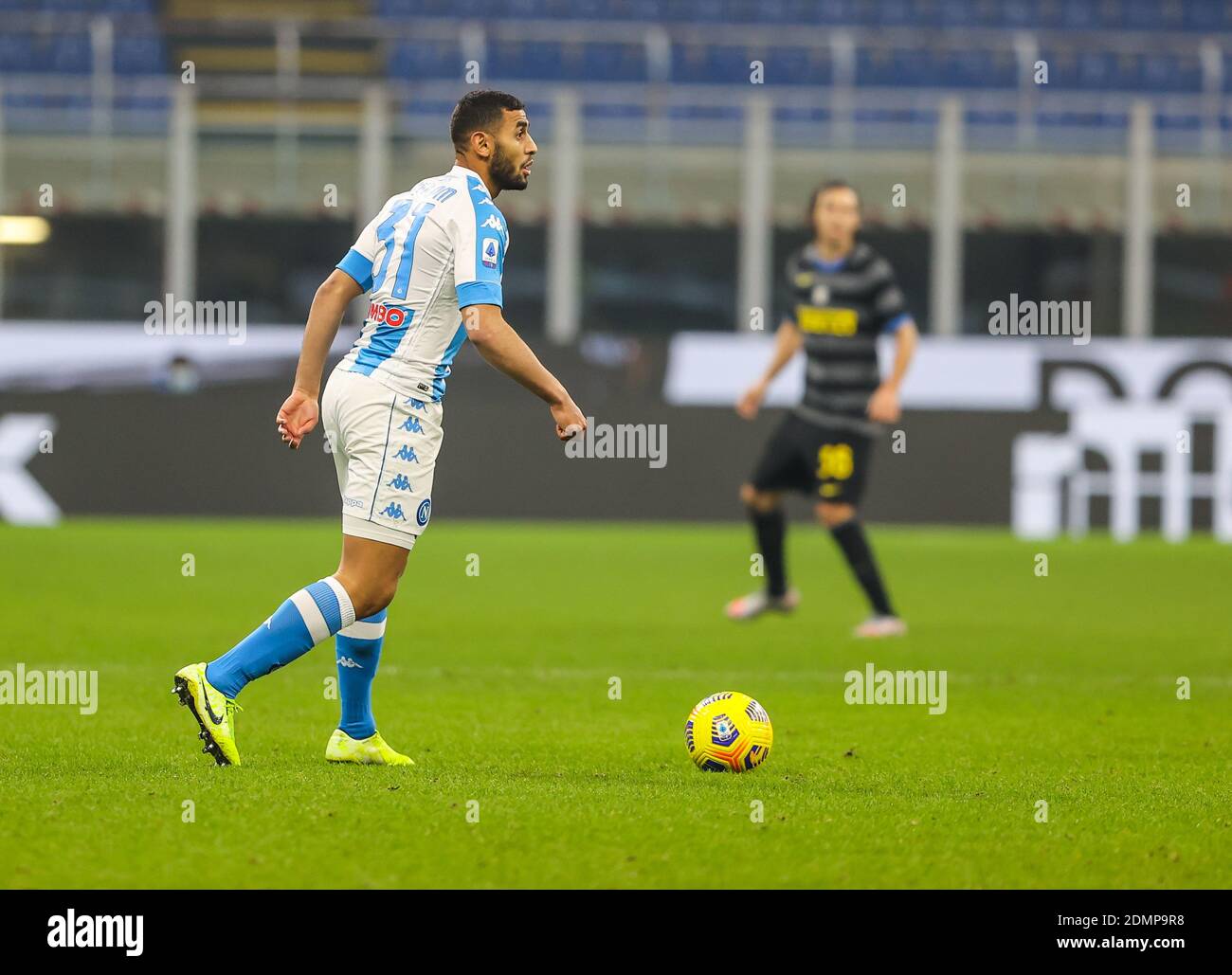 Faouzi Ghoulam of SSC Napoli during the Serie A 2020/21 football match between FC Internazionale vs SSC Napoli at the San Siro  / LM Stock Photo