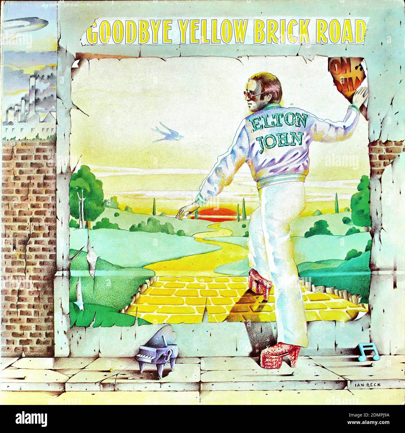 Elton John - Goodbye Yellow Brick Road  - Vintage vinyl album cover Stock Photo