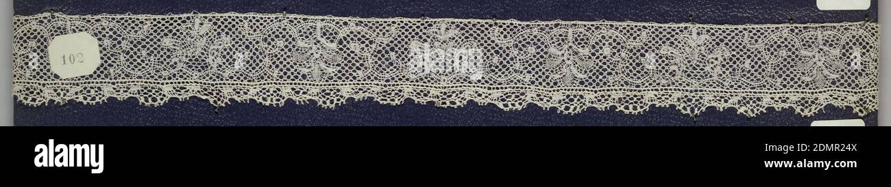 Border, Technique: tape lace, Tape lace mixed lace sample, floral vine;  mid-18th century Flemish., mid-18th century, lace, Border Stock Photo -  Alamy