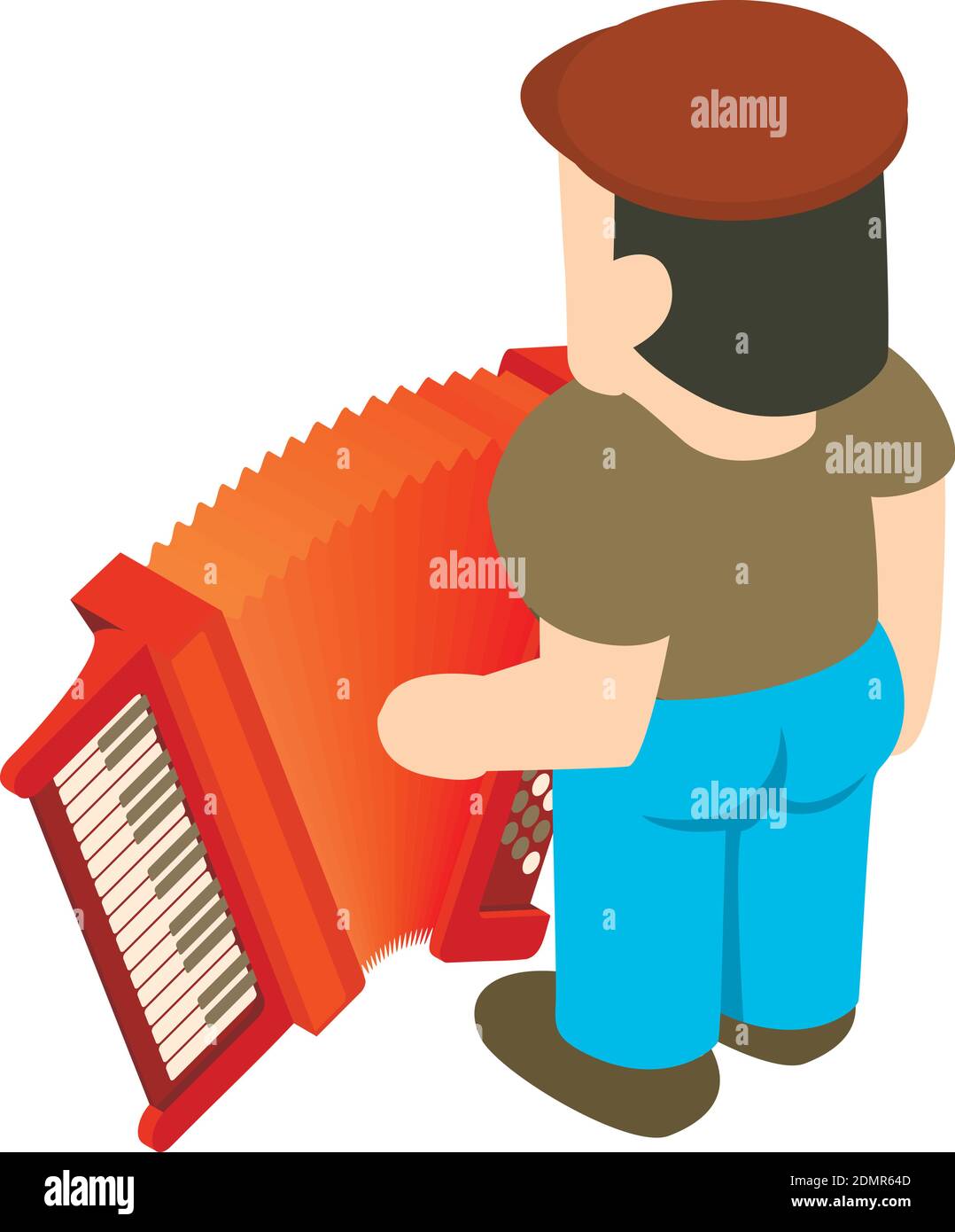 Accordionist icon. Isometric illustration of accordionist vector icon for web Stock Vector