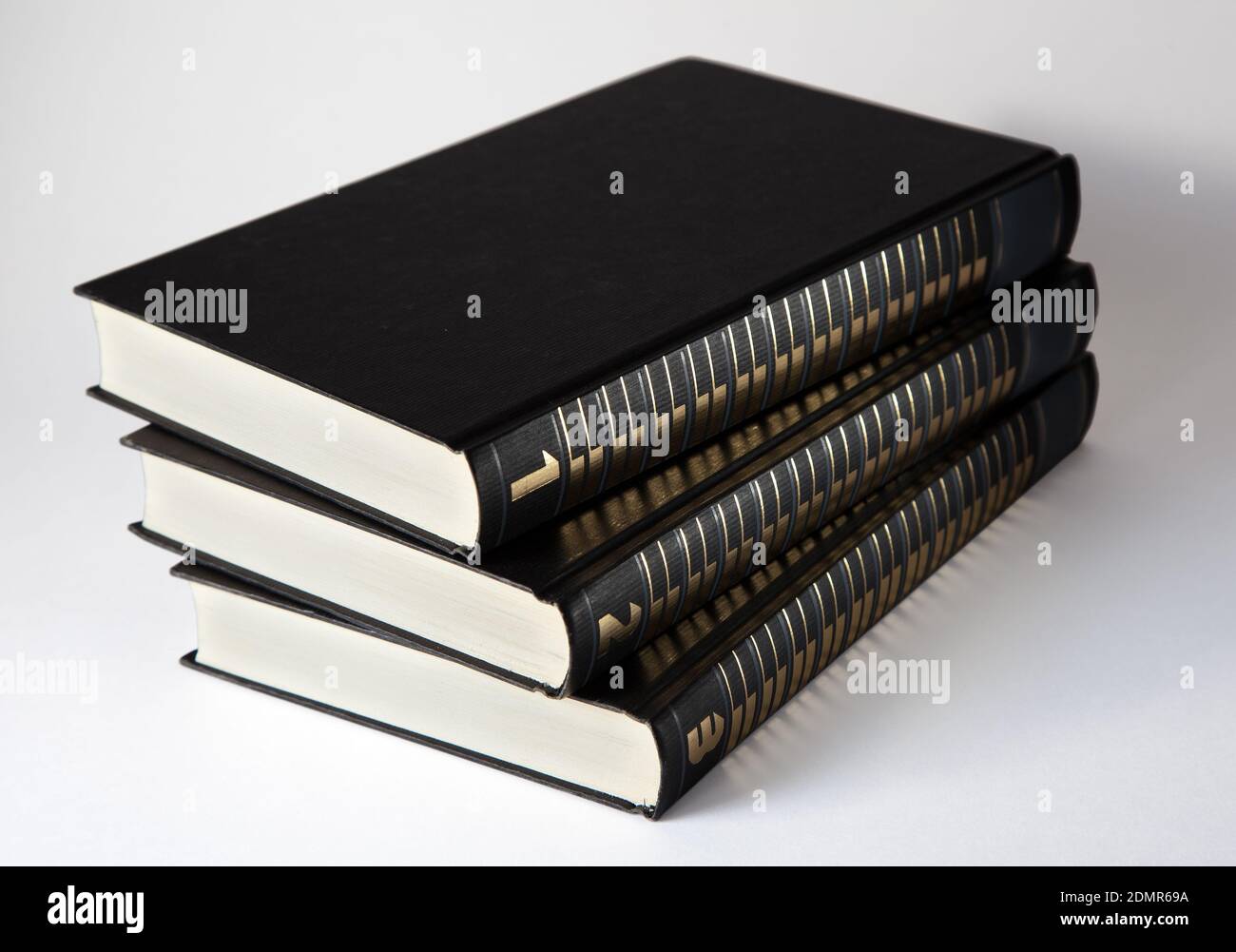 Stack Of Diary Against White Background Stock Photo