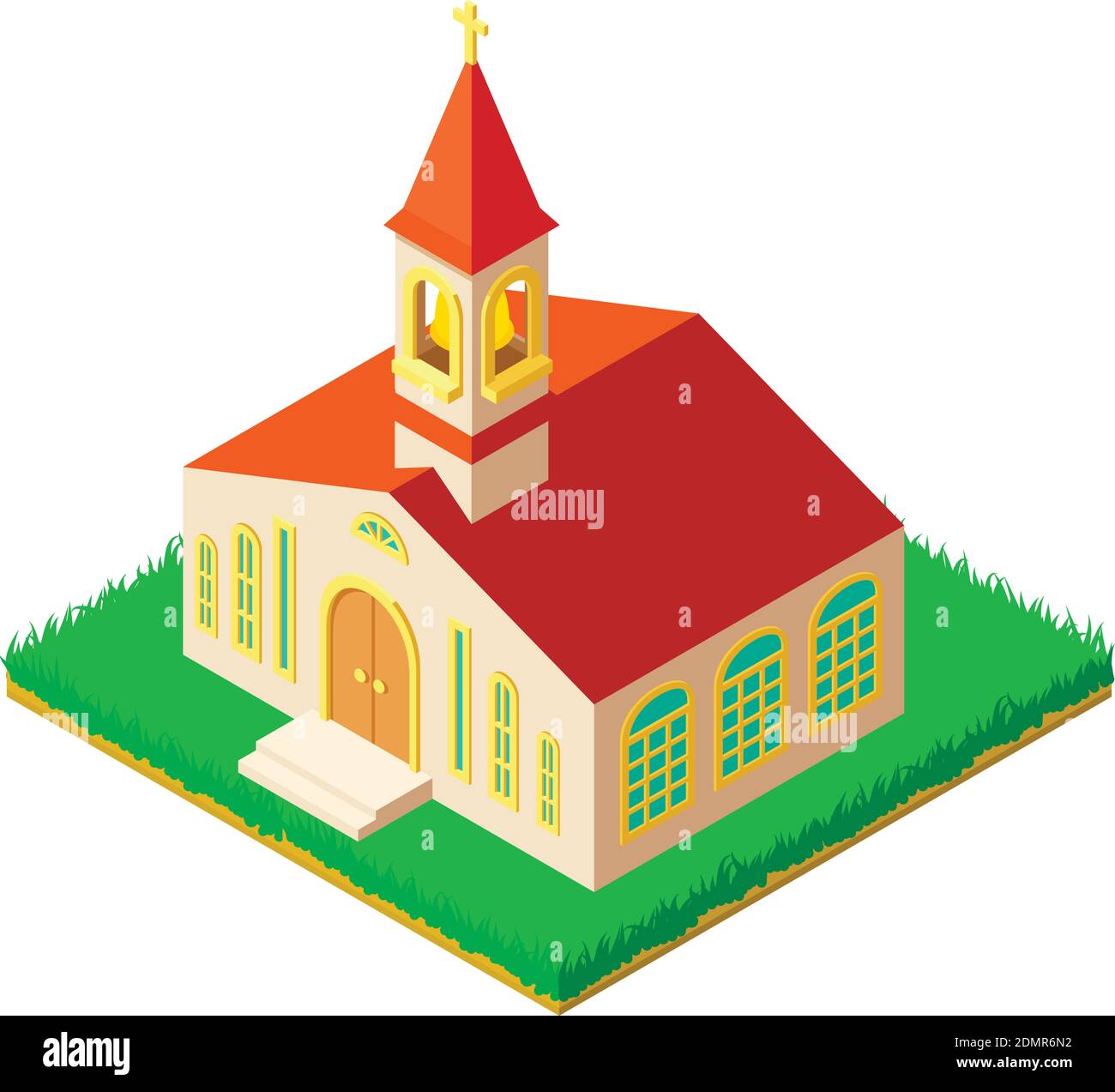 Church icon. Isometric illustration of church vector icon for web Stock Vector