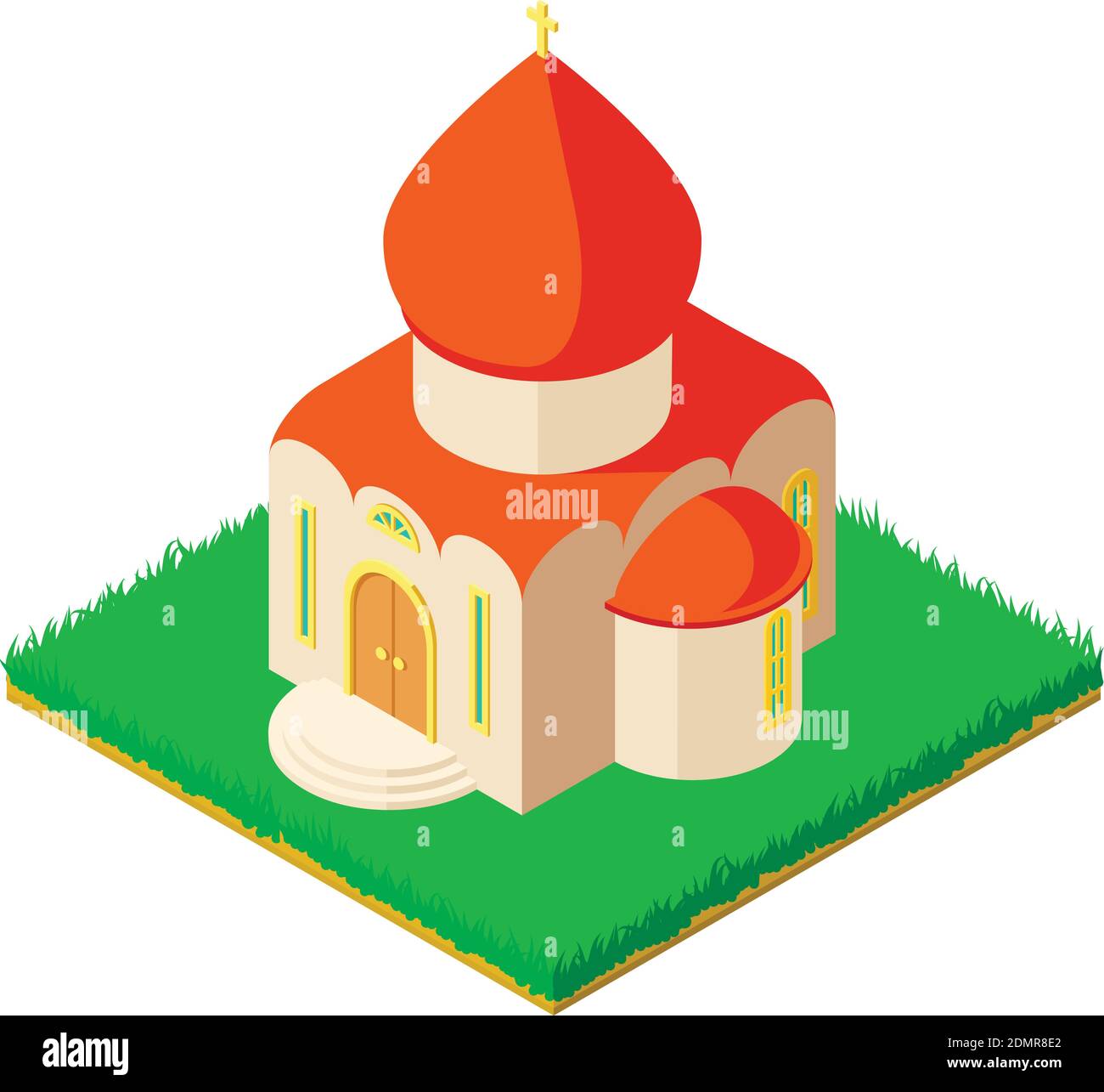Orthodox temple icon. Isometric illustration of orthodox temple vector icon for web Stock Vector