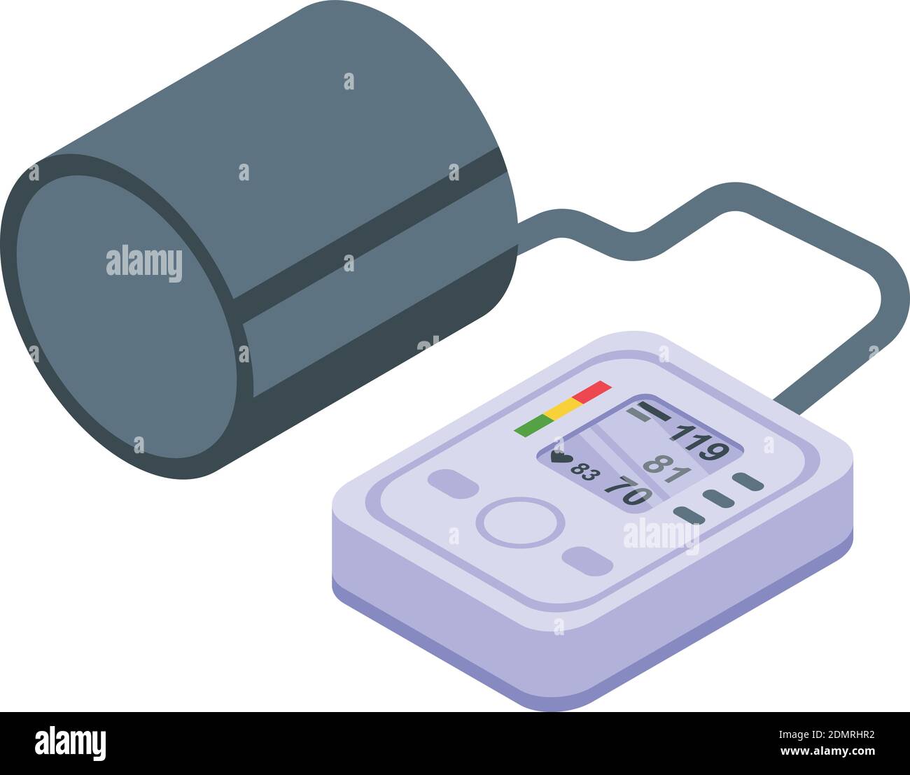 Heart rate monitor icon. Isometric of heart rate monitor vector icon ...