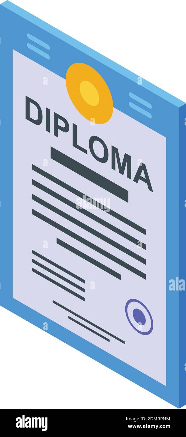 Diploma assignment icon. Isometric of diploma assignment vector icon for  web design isolated on white background Stock Vector Image & Art - Alamy