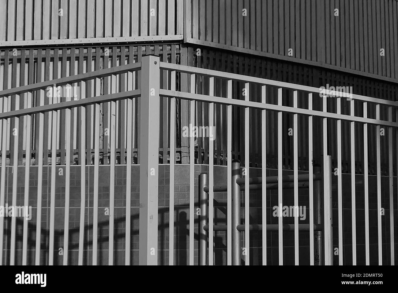 Modern Metal Gate Black and White Stock Photos & Images - Alamy
