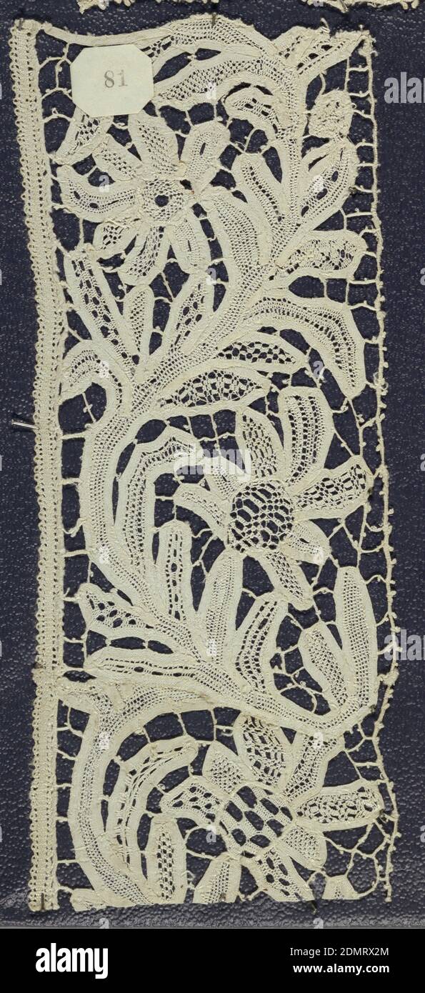 Border, Technique: tape lace, Tape lace mixed lace sample, floral vine;  mid-18th century Flemish., mid-18th century, lace, Border Stock Photo -  Alamy