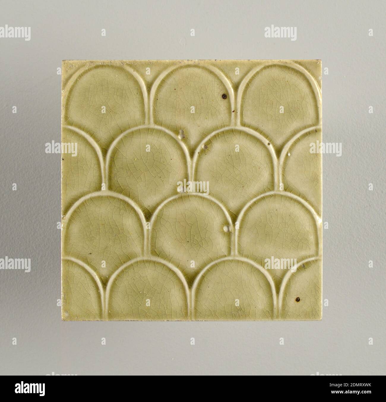 Vintage Lord Krishna Nouveau Embossed Architecture Tile, Japan