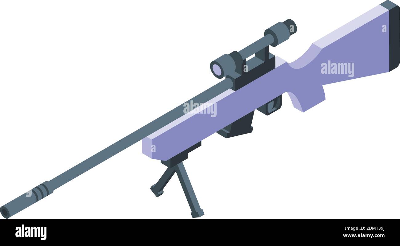Sniper icon. Isometric of sniper vector icon for web design isolated on ...