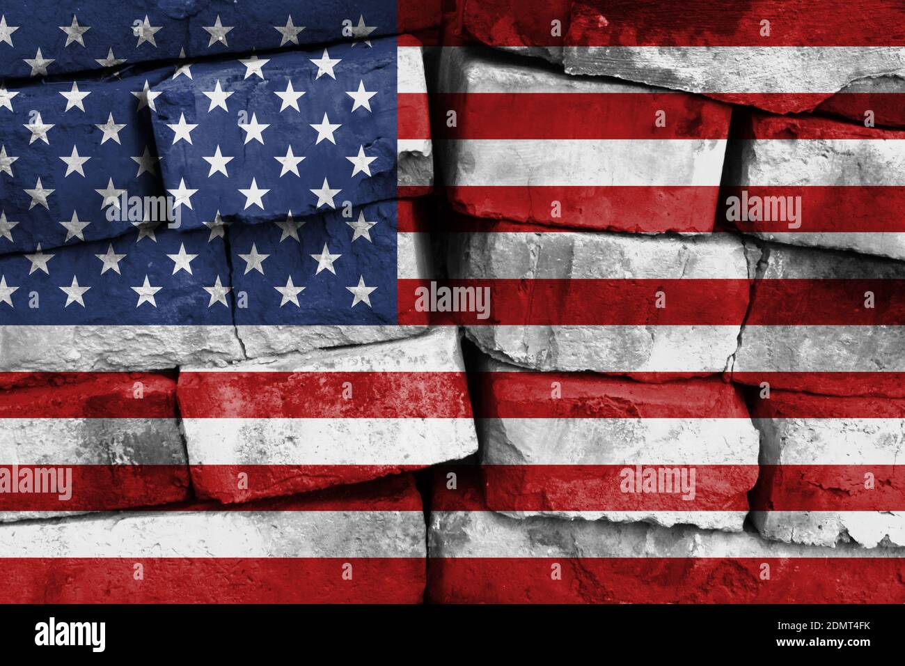 America flag painted on brick wall Stock Photo - Alamy