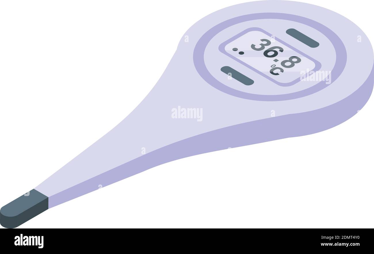 Modern digital thermometer icon. Isometric of modern digital ...