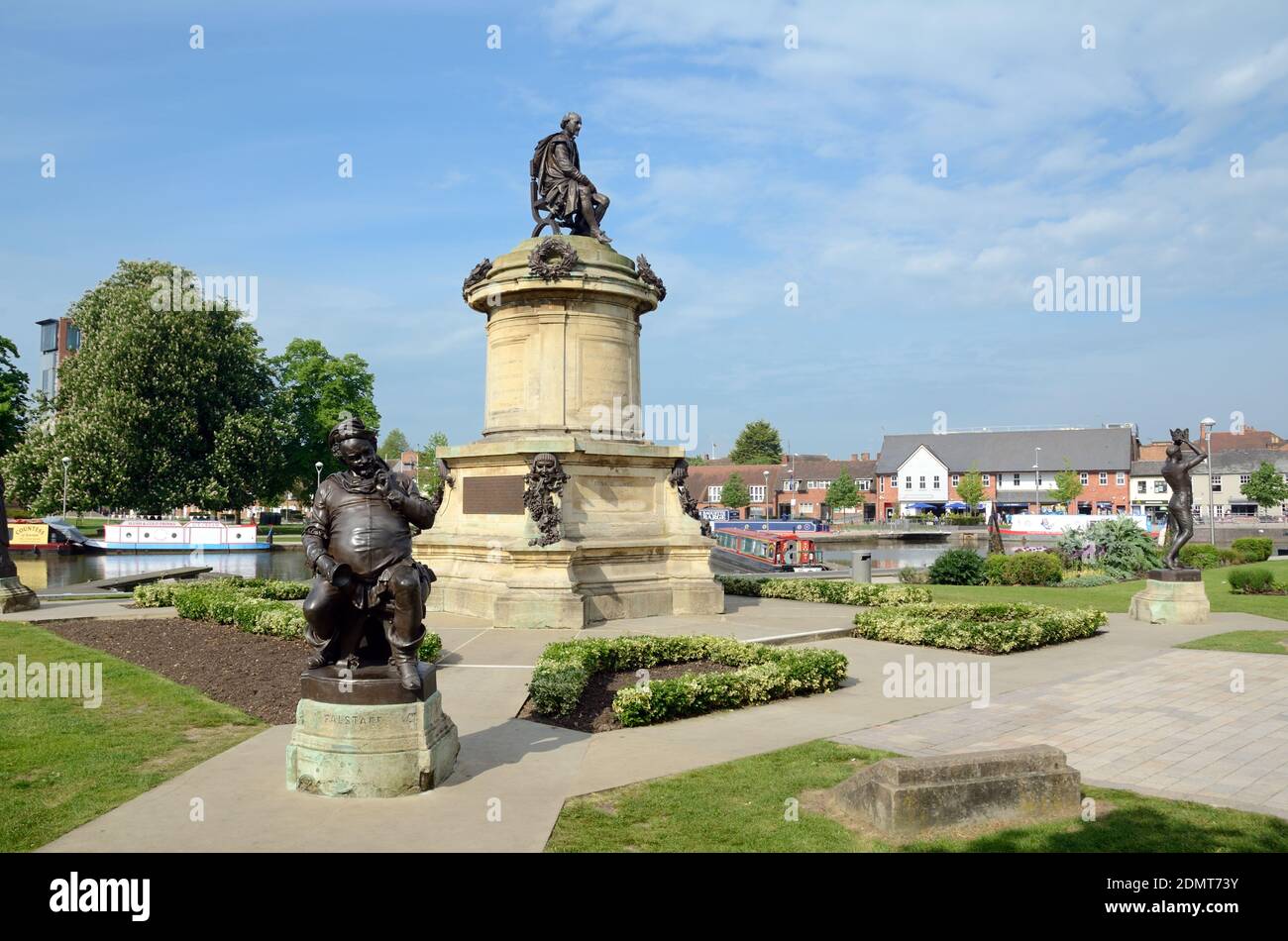 Shakespeare Monument or Memorial aka the Gower Memorial (1888) in Bancroft Gardens Stratford-upon-Avon Warwickshire England Stock Photo