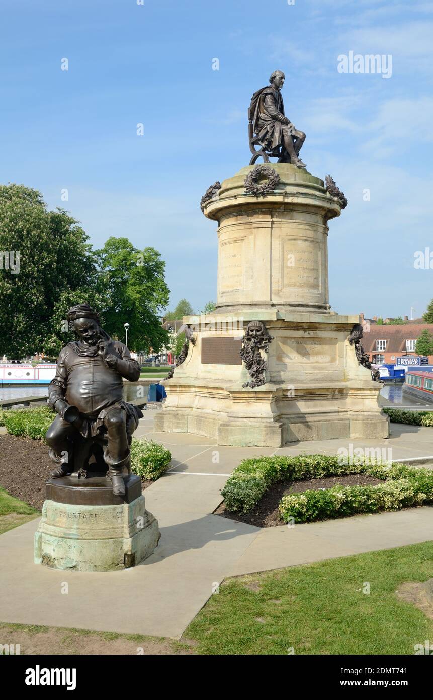 Shakespeare Monument or Memorial aka the Gower Memorial (1888) in Bancroft Gardens Stratford-upon-Avon Warwickshire England Stock Photo