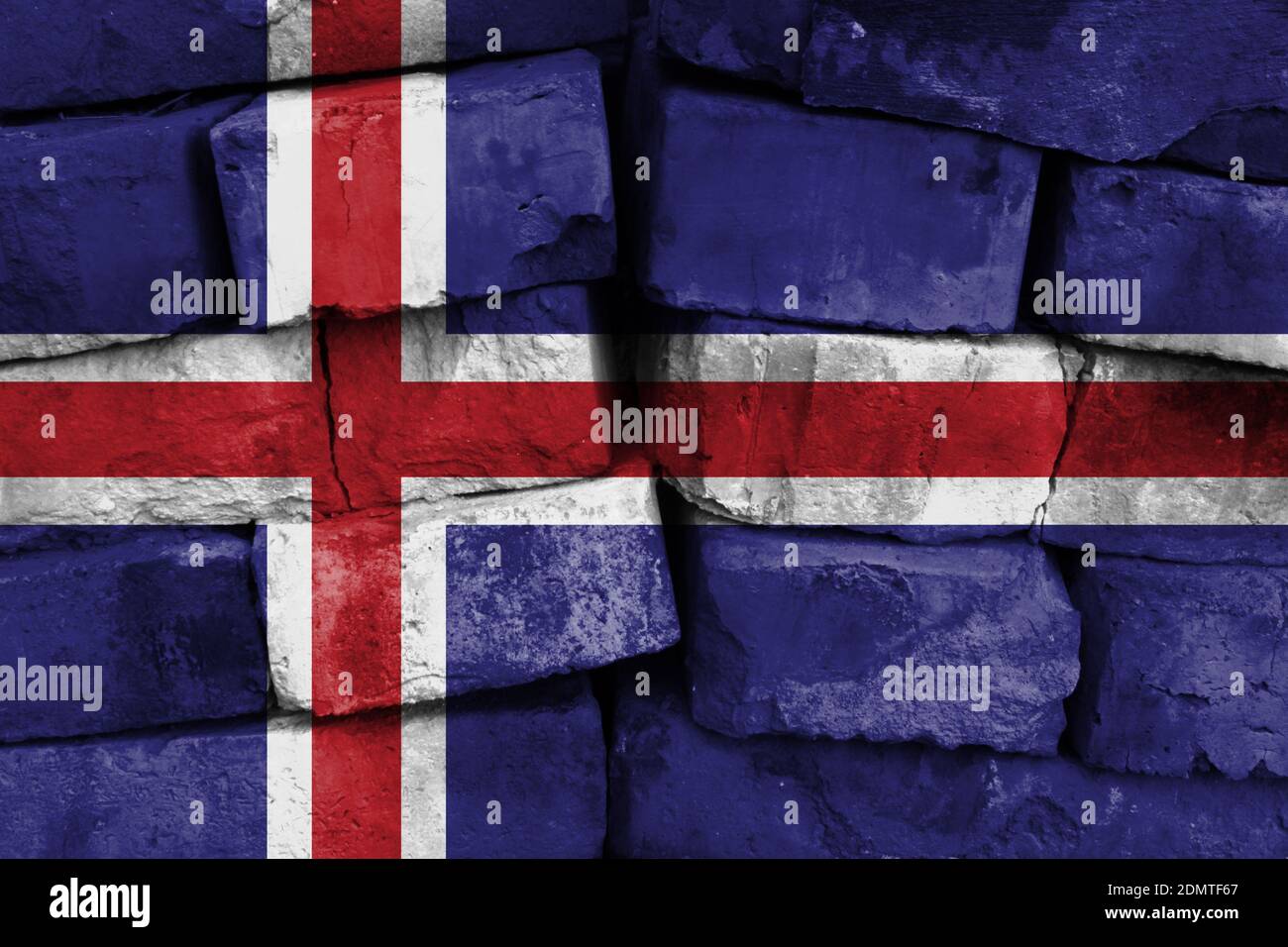 Iceland flag painted on brick wall Stock Photo - Alamy