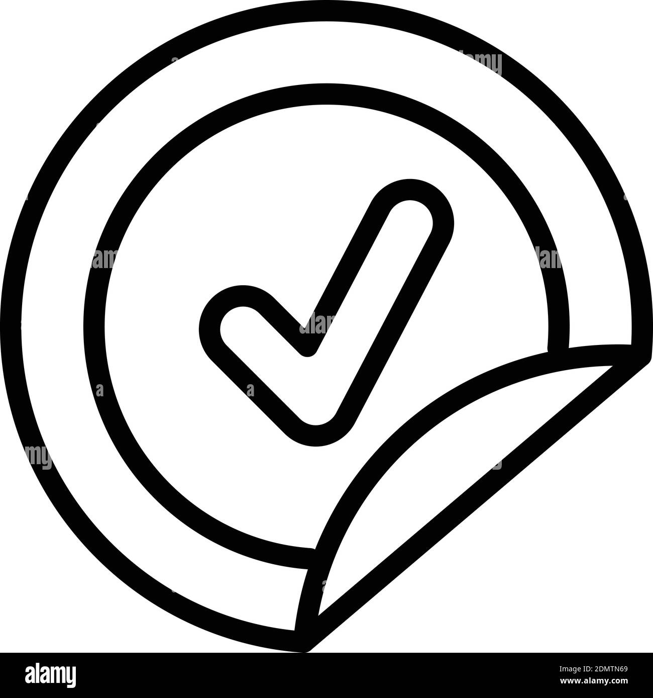 Approved sticker icon. Outline approved sticker vector icon for web design isolated on white background Stock Vector