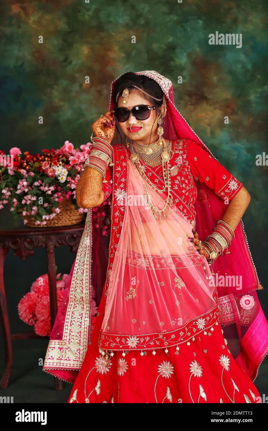 Smiling Bride Wearing Sunglasses While 