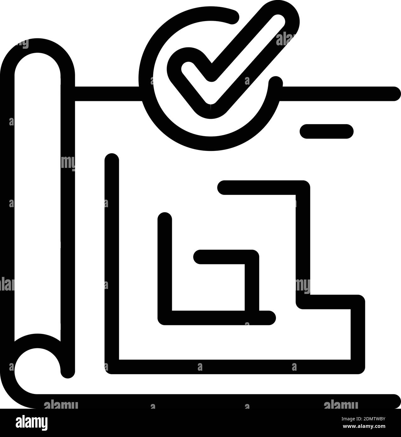 Architect plan control icon. Outline architect plan control vector icon for web design isolated on white background Stock Vector