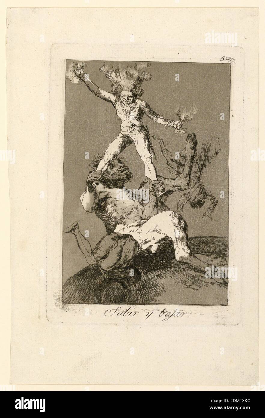 Subir y Bajar (Up and Down), Francisco de Goya y Lucientes, Spanish, 1746 - 1828, Etching and aquatint on paper, 1803, figures, Print Stock Photo
